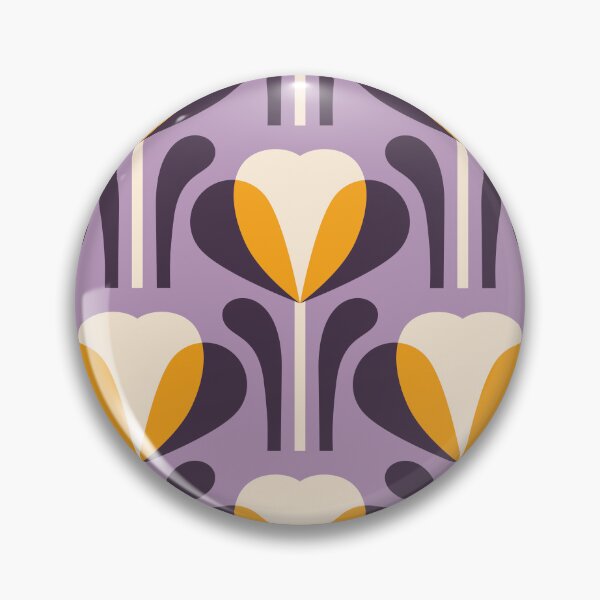 Item preview, 3334A - retro tulips, purple yellow designed and sold by RouCouCou.