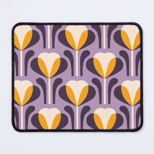 Item preview, 3334A - retro tulips, purple yellow designed and sold by RouCouCou.