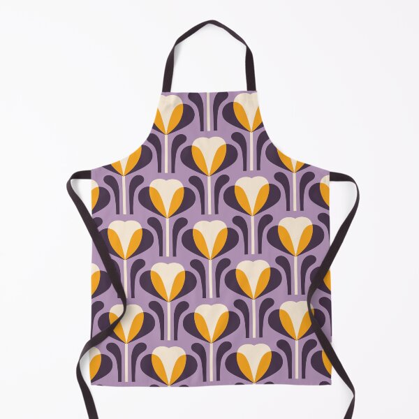 Item preview, 3334A - retro tulips, purple yellow designed and sold by RouCouCou.