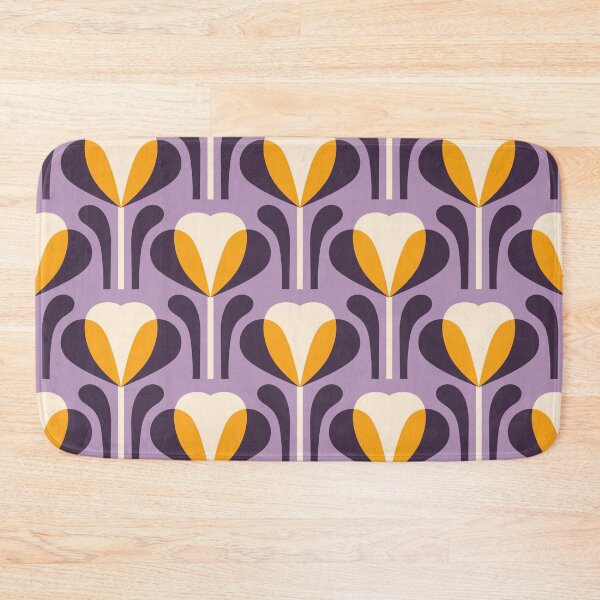 Item preview, 3334A - retro tulips, purple yellow designed and sold by RouCouCou.