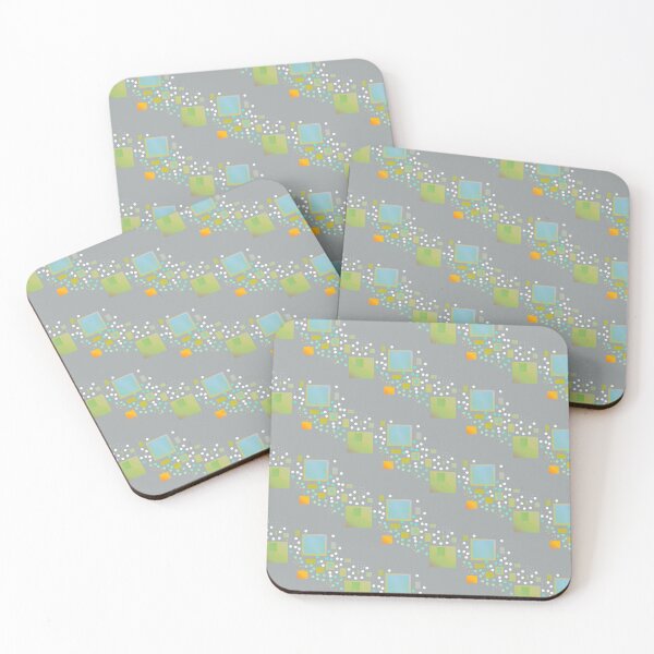 Item preview, Abstract squares neutral green whimsy geometric pattern  designed and sold by lausn.