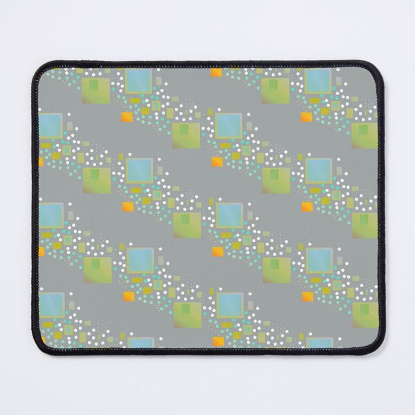 Item preview, Abstract squares neutral green whimsy geometric pattern designed and sold by lausn.
