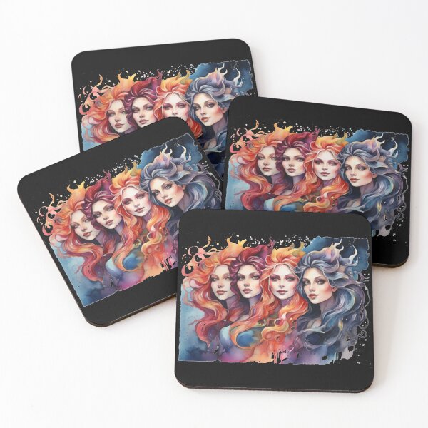 Item preview, Witch sisters as digital watercolor designed and sold by Rose Design & Photos.