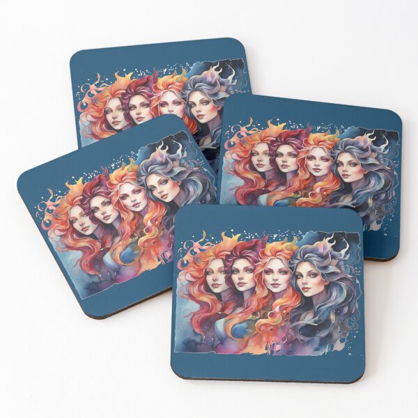 Item preview, Witch sisters as digital watercolor designed and sold by Rose Design & Photos.