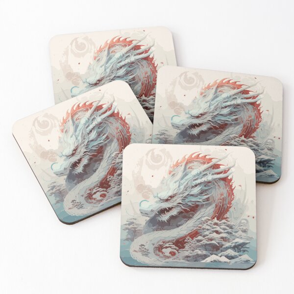 Item preview, Japanese Style Ice Dragon – Mystical Winter Dragon Fantasy Art designed and sold by Daagath.