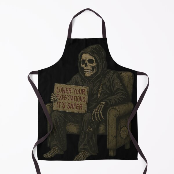 Item preview, Lower Your Expectations – Dark Humor Grim Reaper Shirt designed and sold by Elfonso.