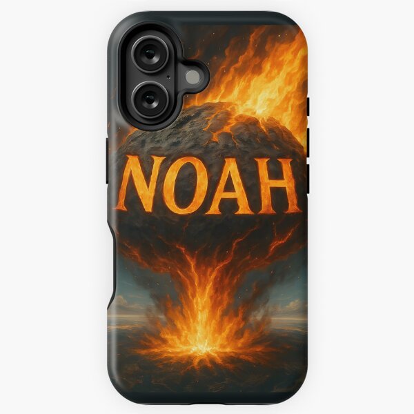Item preview, Noah on a Flaming Meteor – Fiery Impact Name Art for Bold Statement Lovers designed and sold by VoidBloom Studio.