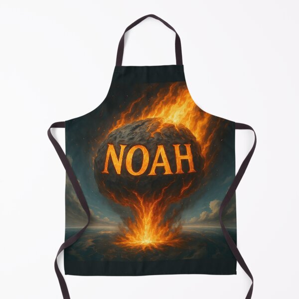 Item preview, Noah on a Flaming Meteor – Fiery Impact Name Art for Bold Statement Lovers designed and sold by VoidBloom Studio.
