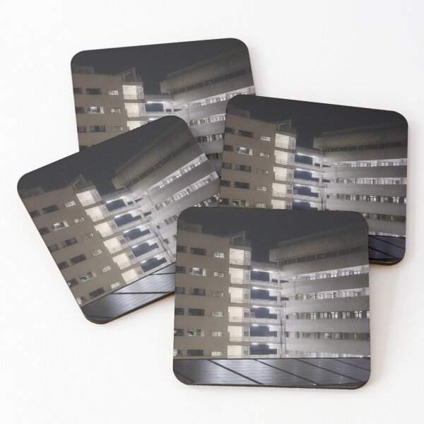 Item preview, Stairwell Geometry – Brutalist Building at Night designed and sold by Xynith.