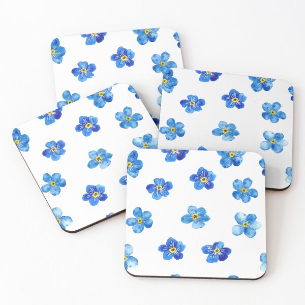 Item preview, Blue Watercolor Forget-Me-Nots Flower Pattern  designed and sold by EmeraldeaArt.