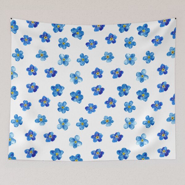 Item preview, Blue Watercolor Forget-Me-Nots Flower Pattern  designed and sold by EmeraldeaArt.