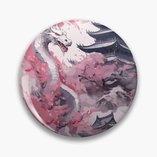 Item preview, White Dragon & Cherry Blossoms – Japanese Temple Dream designed and sold by Daagath.