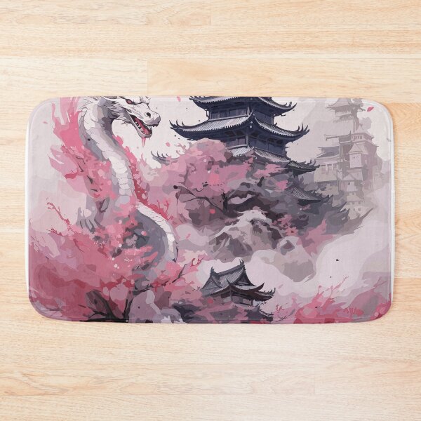 Item preview, White Dragon & Cherry Blossoms – Japanese Temple Dream designed and sold by Daagath.