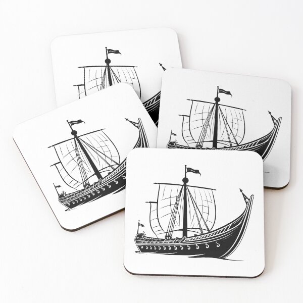 Item preview, Viking Ship Norse Long Boat Scandinavian Vessel Pirate designed and sold by inkoutninja.