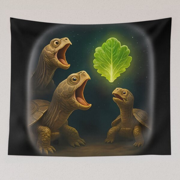 Item preview, Three Turtles One Leaf  Cosmic Lettuce Worship Meme T-Shirt designed and sold by BambaKchula.