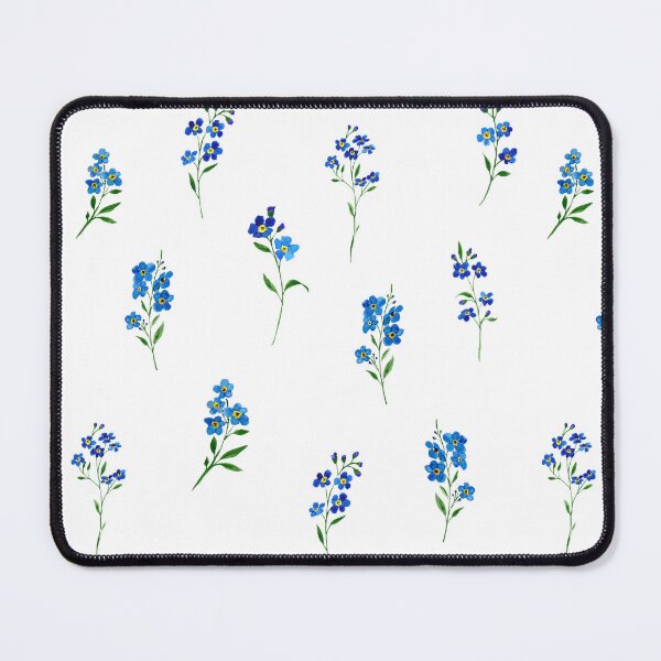 Item preview, Watercolor Forget-Me-Nots with Stems and Leaves – Botanical Floral Pattern designed and sold by EmeraldeaArt.