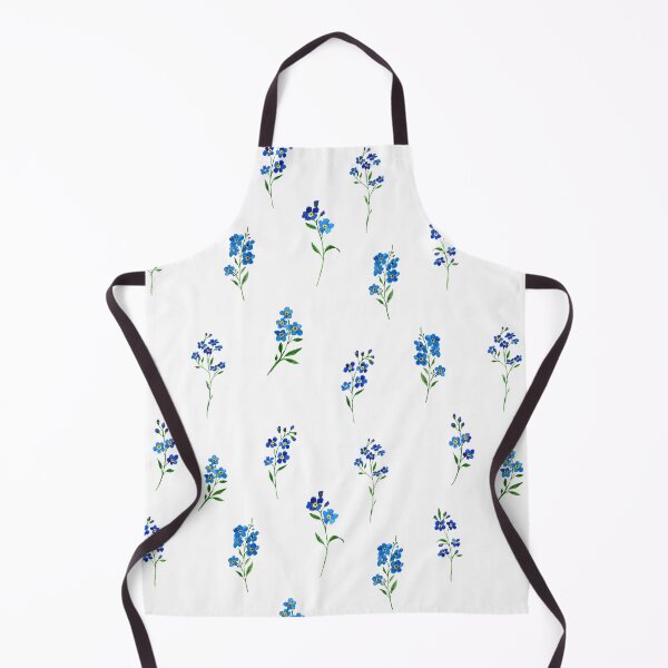 Item preview, Watercolor Forget-Me-Nots with Stems and Leaves – Botanical Floral Pattern designed and sold by EmeraldeaArt.