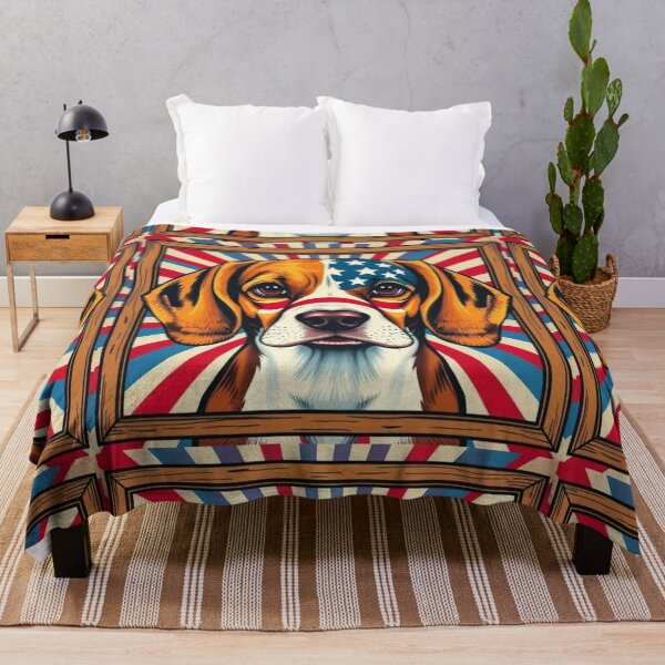 Item preview, Patriotic Furry Friends: US? "Loyal & Proud" -– American Beagle Art Print designed and sold by BloodSweatNTers.