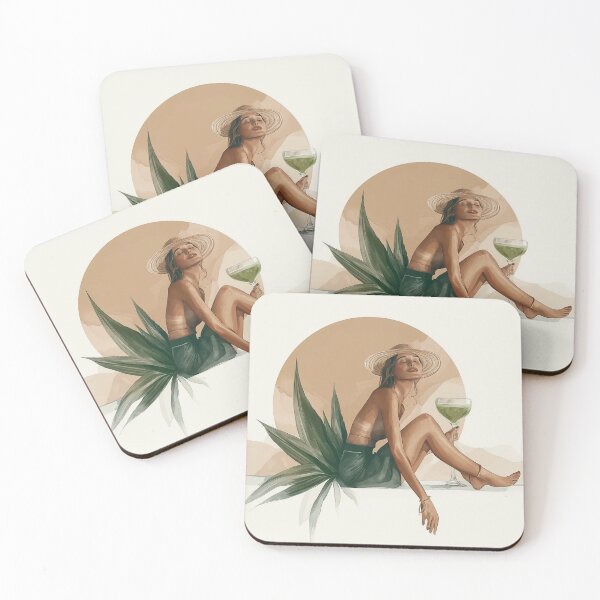 Item preview, Boho Tropical Woman - Beach Girl Illustration designed and sold by Earl Grey Ninja Art.