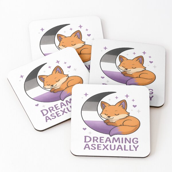 Item preview, Dreaming Asexually – Ace Pride Fox on Asexual Flag Moon designed and sold by Rajasekar.