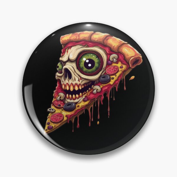 Item preview, Zombie skull pizza slice - Undead food art designed and sold by Webstudio 2Amigos.