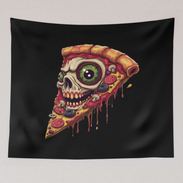Item preview, Zombie skull pizza slice - Undead food art designed and sold by Webstudio  2Amigos.