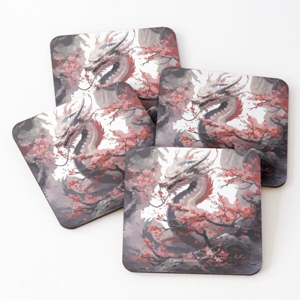 Item preview, White Cherry Blossom Dragon – Asian Fantasy Design in Japanese Style designed and sold by Daagath.