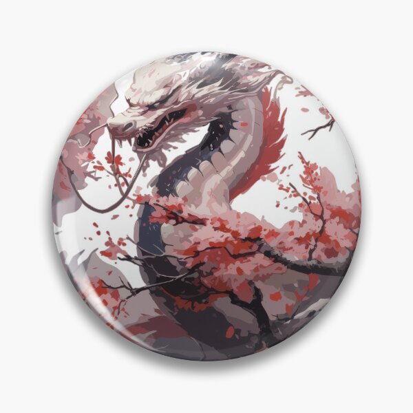 Item preview, White Cherry Blossom Dragon – Asian Fantasy Design in Japanese Style designed and sold by Daagath.