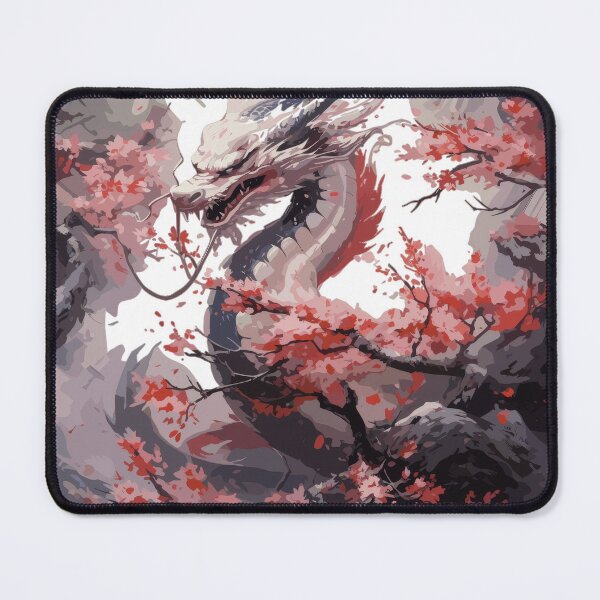 Item preview, White Cherry Blossom Dragon – Asian Fantasy Design in Japanese Style designed and sold by Daagath.
