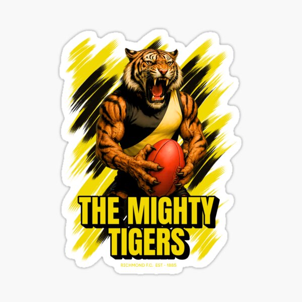Item preview, The Mighty Tigers – Richmond AFL Mascot Artwork Aussie Rules designed and sold by JD Sports & AFL.