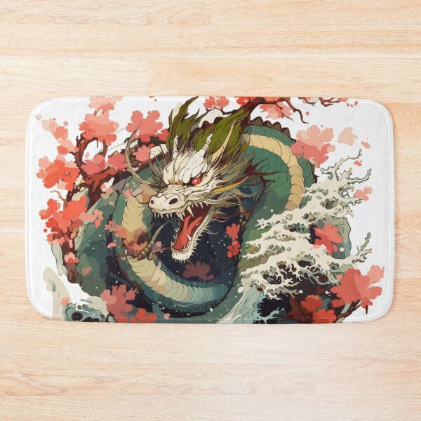 Item preview, Asian water dragon with cherry blossoms – Japanese fantasy design designed and sold by Daagath.