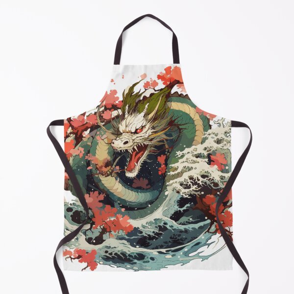 Item preview, Asian water dragon with cherry blossoms – Japanese fantasy design designed and sold by Daagath.