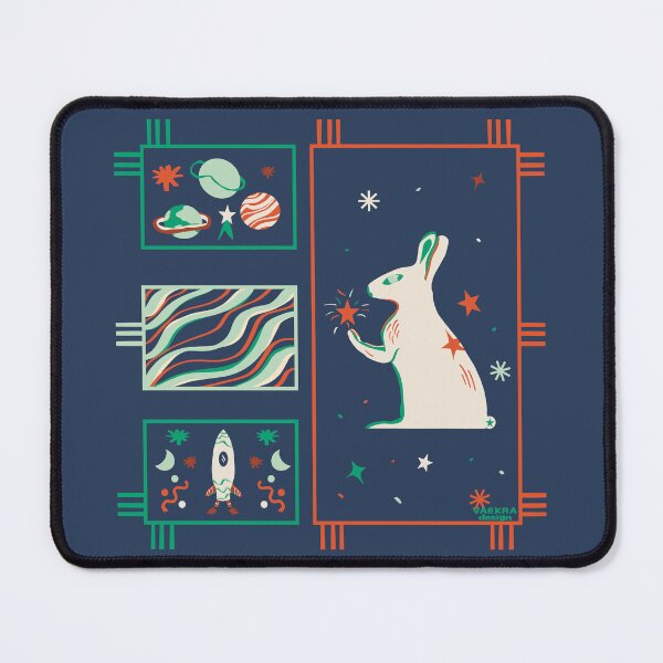 Item preview, Bunny in space - orange green blue designed and sold by Vaekra.