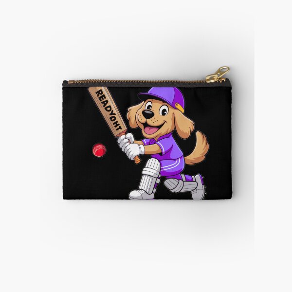 Item preview, Cartoon Dog Playing Cricket – Fun Design for Cricket Fans designed and sold by Rebel-Athlete.