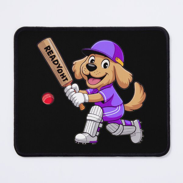 Item preview, Cartoon Dog Playing Cricket – Fun Design for Cricket Fans designed and sold by Rebel-Athlete.