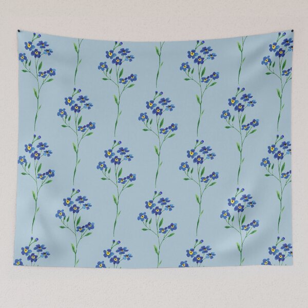 Item preview, Watercolor Forget-Me-Not – Blue Flower Stem Botanical Cutout Illustration designed and sold by EmeraldeaArt.