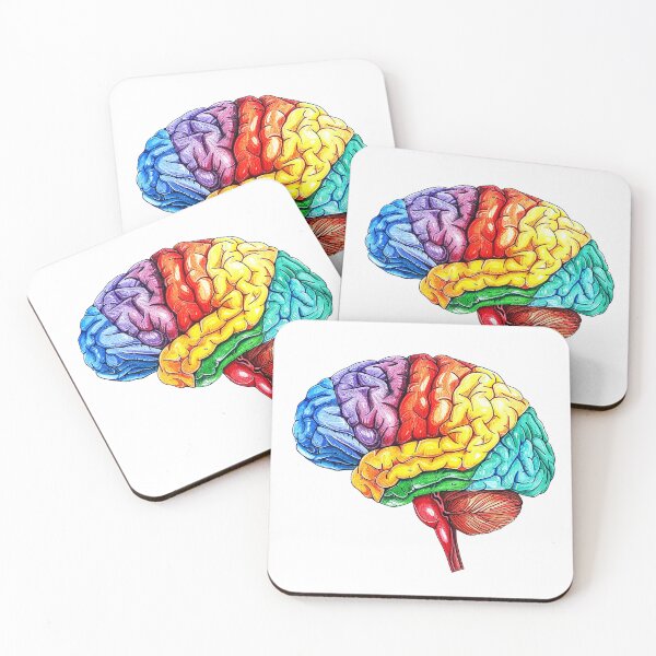 Item preview, White-isolated 3D human brain, ideal for medical illustrations of anatomy, intellect, and neurological science designed and sold by KanDa-Shop.
