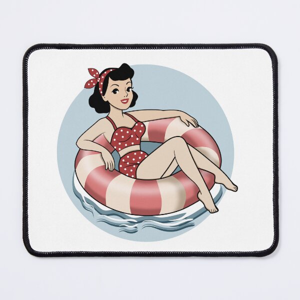 Item preview, Vintage Woman With Float designed and sold by ellealsopaints.