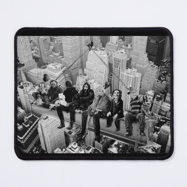 Item preview, Horror Movie Characters Eating Lunch Together Black and White designed and sold by Iiswaz.