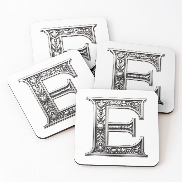 Item preview, Metal and decorated capital letter E with unique pattern designed and sold by Underwoood.