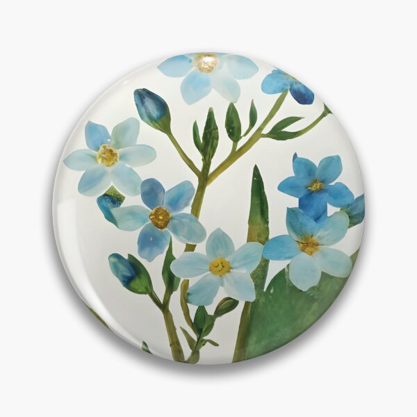 Item preview, Watercolor Light Blue Forgetmenot – Single Garden Flower Botanical Illustration designed and sold by EmeraldeaArt.