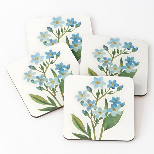 Item preview, Watercolor Light Blue Forgetmenot – Single Garden Flower Botanical Illustration designed and sold by EmeraldeaArt.