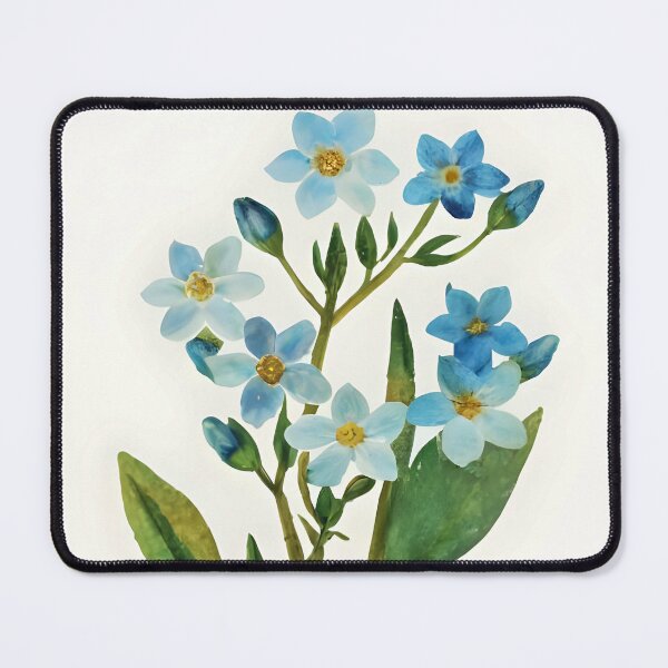 Item preview, Watercolor Light Blue Forgetmenot – Single Garden Flower Botanical Illustration designed and sold by EmeraldeaArt.