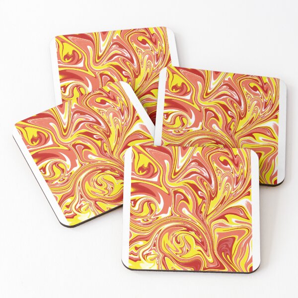 Item preview, Red Yellow and Orange Fluid Contemporary Abstract Art Design designed and sold by Abstract65.