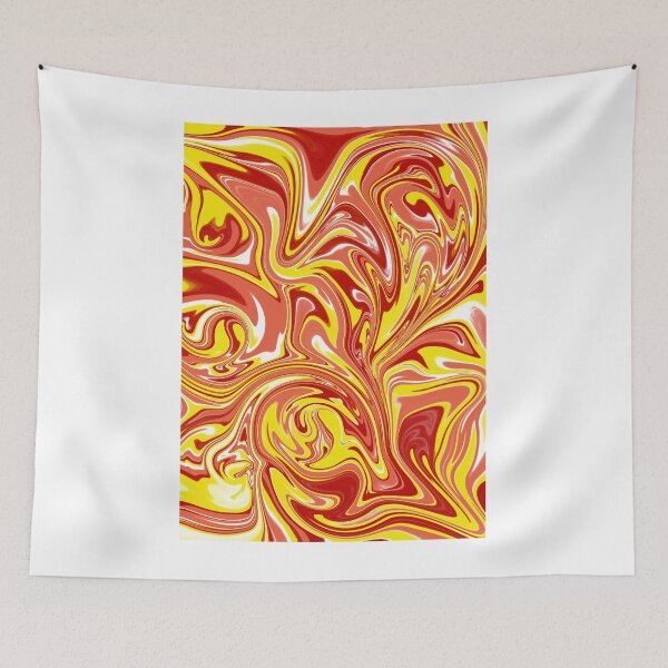 Item preview, Red Yellow and Orange Fluid Contemporary Abstract Art Design designed and sold by Abstract65.