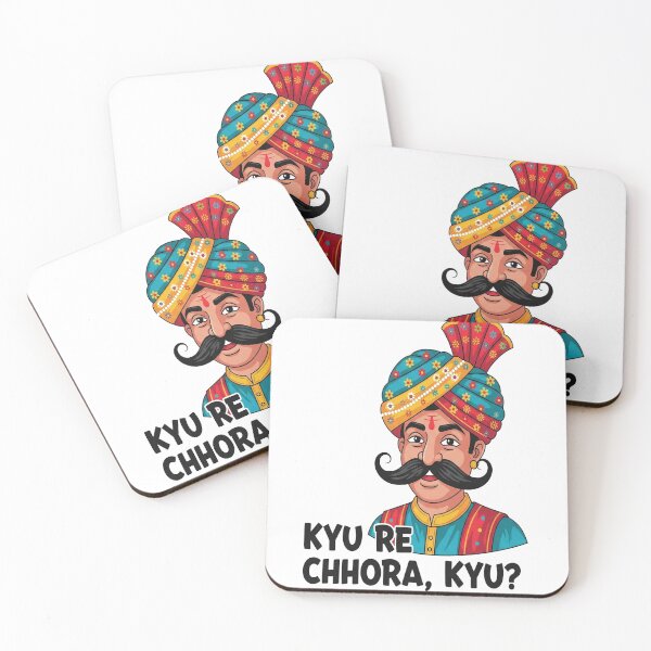 Item preview, Kyu Re Chhora, Kyu? – Funny Rajasthani Turban Man Mustache Cartoon T-Shirt Design designed and sold by Sticker Art Shop.