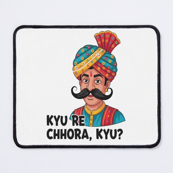 Item preview, Kyu Re Chhora, Kyu? – Funny Rajasthani Turban Man Mustache Cartoon T-Shirt Design designed and sold by Sticker Art Shop.