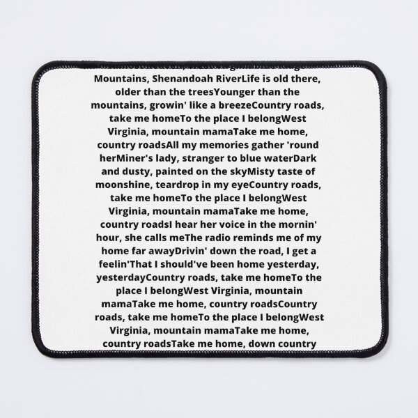 Item preview, John Denver Country Roads lyrics designed and sold by Kruxers.