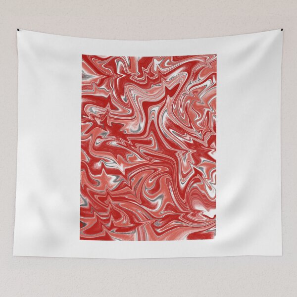 Item preview, Strawberry Red and White Fluid Abstract designed and sold by Abstract65.