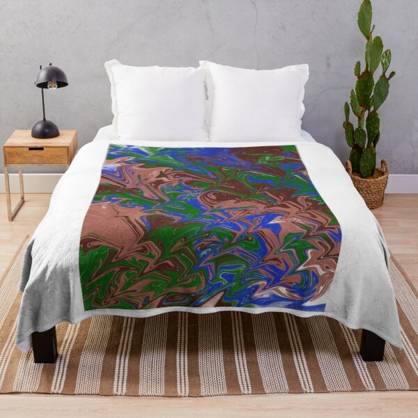 Item preview, Blue Green Brown and Pink Fluid Abstract designed and sold by Abstract65.